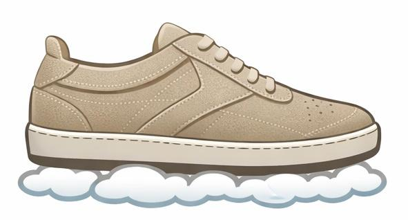 Shoe cushioned on a bed of clouds